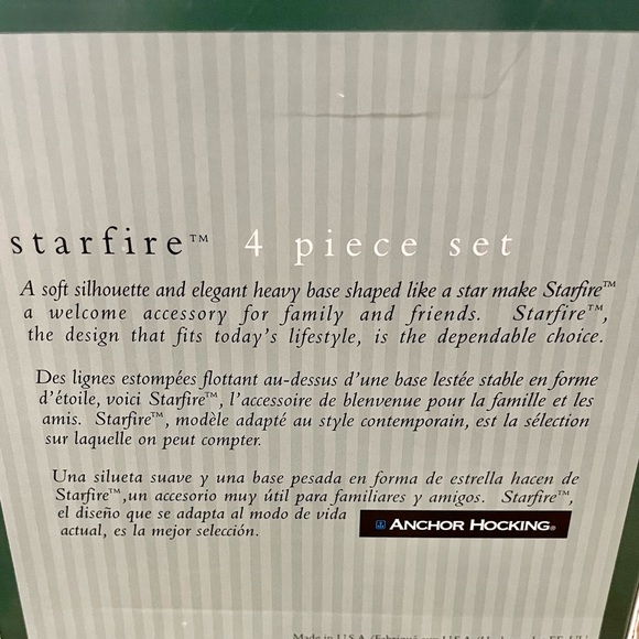 Anchor Hocking Starfire 17oz Iced Tea Drinking Glasses 1996 Star Shaped Base VTG - Picture 10 of 12